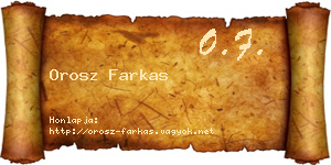 Orosz Farkas névjegykártya